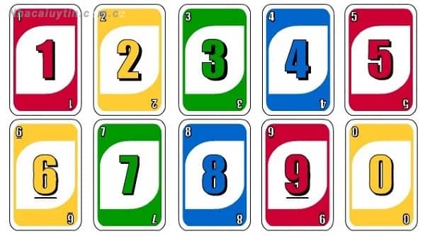 Những lá bài số cơ bản trong game bài Uno